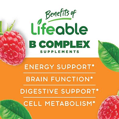 Lifeable® Sugar Free Vitamin B Complex with Vitamin C Gummies - Energy - 60 Gummies