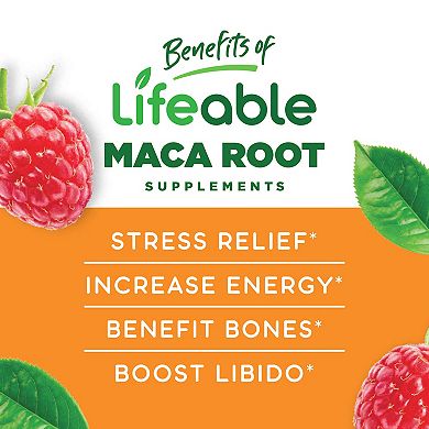 Lifeable® Maca Root Extract 50 mg Gummies - Energy Support - 60 Gummies