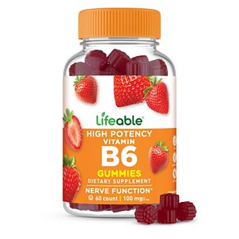 Lifeable® Vitamin B6 100 mg Gummies - Nerve Function And Metabolism - 60 Gummies