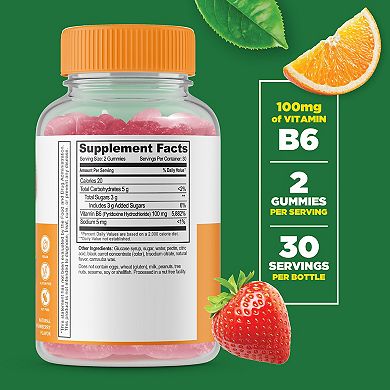 Lifeable® Vitamin B6 100 mg Gummies - Nerve Function And Metabolism - 60 Gummies