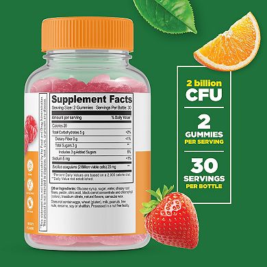 Lifeable® Probiotics 2 Billion CFU Gummies - Healthy Digestive And Immune - 60 Gummies