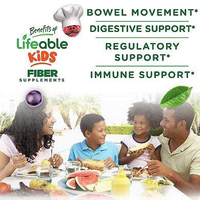 Lifeable® Prebiotic Fiber 5g Supplement for Kids Gummies - Digestive System - 60 Gummies
