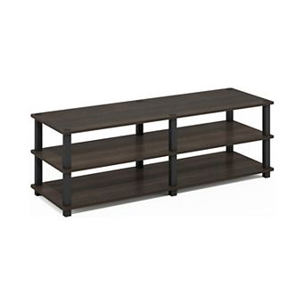 Furinno 3 tier 47"W Wood & PVC Tubes Shoe Rack, Shoe Shelf Holds up to 18 Pairs for Enterway