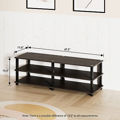 Furinno 3-Tier 47"W Wood & PVC Tubes Shoe Rack, Shoe Shelf Holds up to 18 Pairs for Enterway