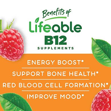 Lifeable® Sugar Free Vitamin B12 for Kids 1,000 mcg Gummies - Energy, Mood - 60 Gummies