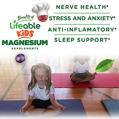 Lifeable® Magnesium Citrate for Kids Gummies - Muscle Relaxation - 90 Gummies