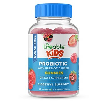 Lifeable® Sugar Free Probiotics with Prebiotics Fiber for Kids Gummies - Digestive - 60 Gummies