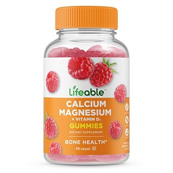 Lifeable® Calcium Magnesium and Vitamin D Gummies - Bones, Teeth, Muscles - 90 Count