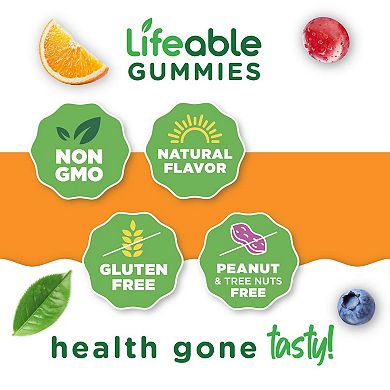 Lifeable® Calcium 500 mg with Vitamin D3 1,000 IU Gummies - Teeth, Bones, Muscles - 60 Count