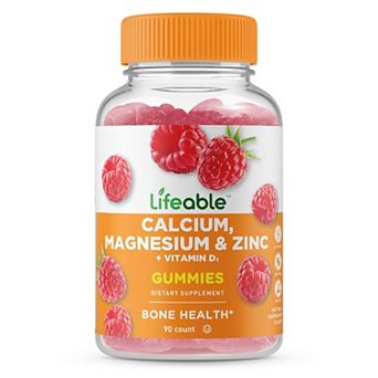 Lifeable® Calcium, Magnesium, Zinc and Vitamin D Gummies - Bones, Heart, Muscles - 90 Gummies