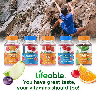 Lifeable® Calcium, Magnesium, Zinc and Vitamin D Gummies - Bones, Heart, Muscles - 90 Gummies