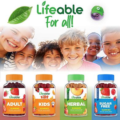 Lifeable® Calcium 500 mg with Vitamin D3 1,000 IU for Kids Gummies - Teeth, Bones - 60 Count