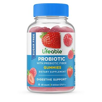 Lifeable® Sugar Free Probiotics with Prebiotics Fiber Gummies - Digestive - 60 Gummies