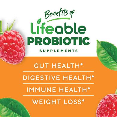 Lifeable® Sugar Free Probiotics with Prebiotics Fiber Gummies - Digestive - 60 Gummies