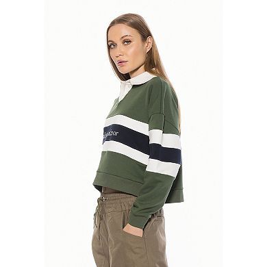 Women's ALEXIA ADMOR Long Sleeve Lucian Collared Branded Rugby Shirt