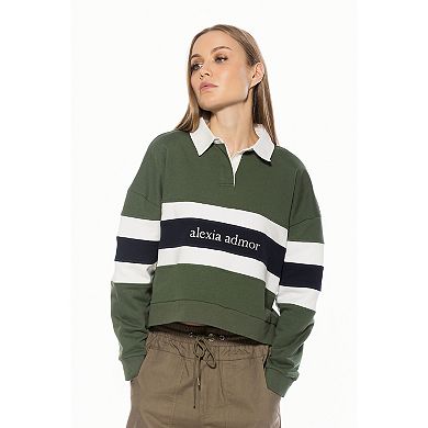 Women's ALEXIA ADMOR Long Sleeve Lucian Collared Branded Rugby Shirt