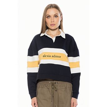 Women's ALEXIA ADMOR Long Sleeve Lucian Collared Branded Rugby Shirt
