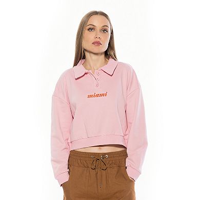 Women's ALEXIA ADMOR Kairo Long Sleeve Polo Shirt With Embroidery