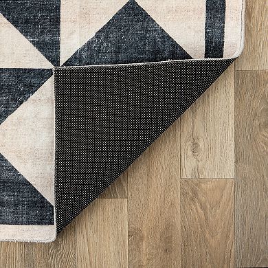 World Rug Gallery Geometric Diamond Washable Non-Slip Rug