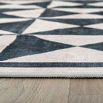 World Rug Gallery Geometric Diamond Washable Non-Slip Rug