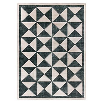 World Rug Gallery Geometric Diamond Washable Non-Slip Rug