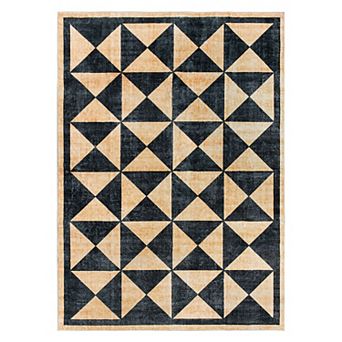 World Rug Gallery Geometric Diamond Washable Non-Slip Rug