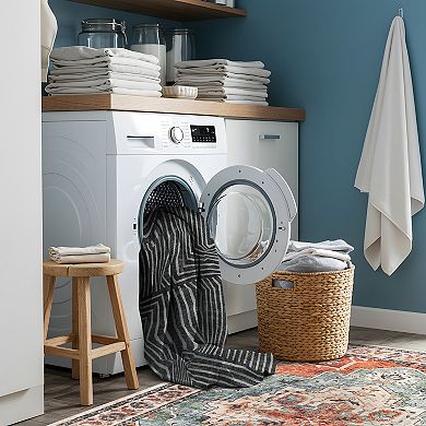 World Rug Gallery Distressed Bohemian Stripes Washable Non-Slip Rug