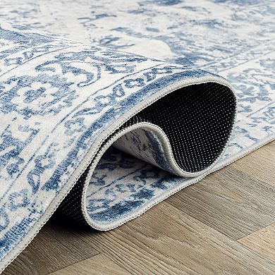 World Rug Gallery Traditional Vintage Distressed Washable Non-Slip Rug