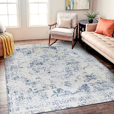 World Rug Gallery Traditional Vintage Distressed Washable Non-Slip Rug