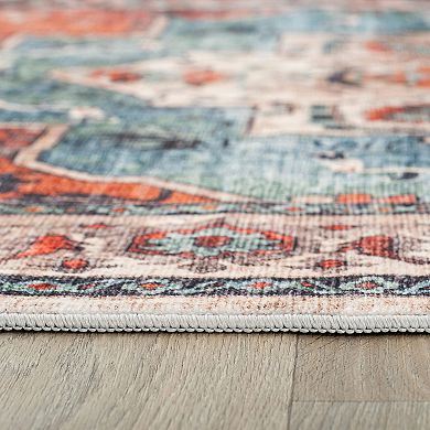 World Rug Gallery Transitional Medallion Washable Non-Slip Rug