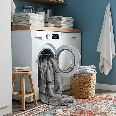 World Rug Gallery Contemporary Marble Washable Non-Slip Rug