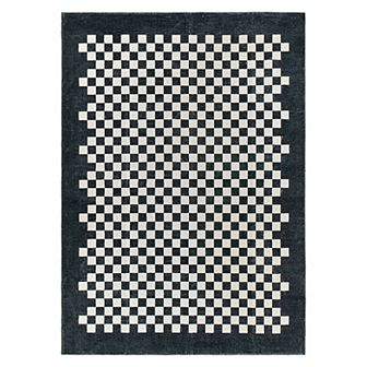 World Rug Gallery Contemporary Checkered Border Washable Non-Slip Rug