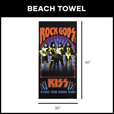 KISS Gods of Rock Beach Towel