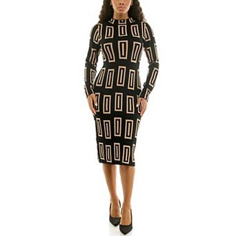 Women's Nina Leonard Mockneck Sweater Dress