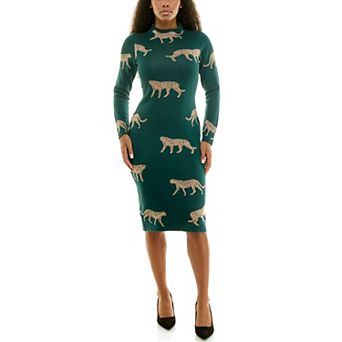 Women's Nina Leonard Mockneck Sweater Dress