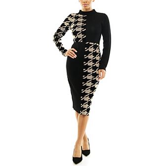 Women's Nina Leonard Mockneck Sweater Dress