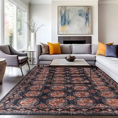 World Rug Gallery Transitional Moroccan Washable Non-Slip Rug