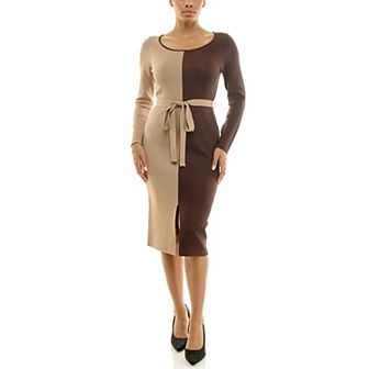 Women's Nina Leonard Colorblock Sweater Dress
