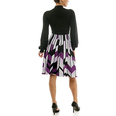 Women's Nina Leonard Mockneck Sweater Dress