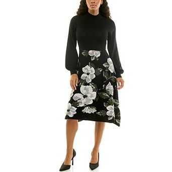 Women's Nina Leonard Mockneck Sweater Dress