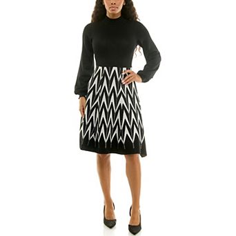 Women's Nina Leonard Mockneck Sweater Dress