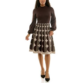 Women's Nina Leonard Mockneck Sweater Dress