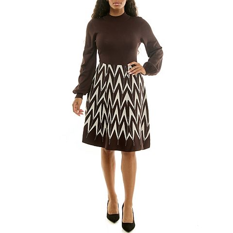 Женские платья Nina Leonard Women's Nina Leonard Mockneck Sweater Dress