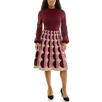 Women's Nina Leonard Mockneck Sweater Dress