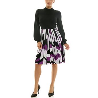 Women's Nina Leonard Mockneck Sweater Dress