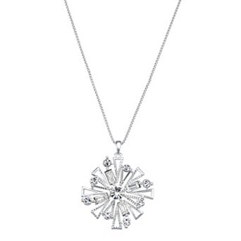 Napier Silver Tone Snowflake Pendant Necklace