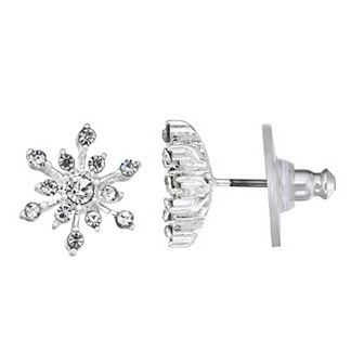 Napier Silver-Tone Snowflake Stud Earrings