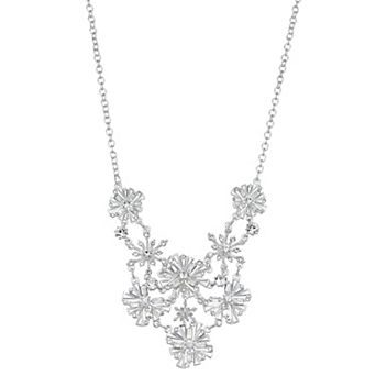 Napier Silver Tone Snowflake Collar Necklace