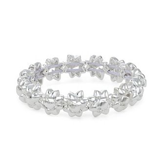 Napier Silver Tone Bow Stretch Bracelet