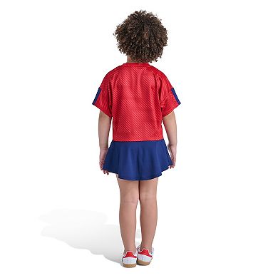 Girls 4-6x adidas 2-Piece Short Sleeve Printed Soccer Top & Skort Set